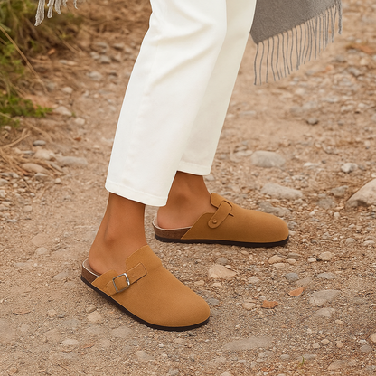 Suede Cork Mule