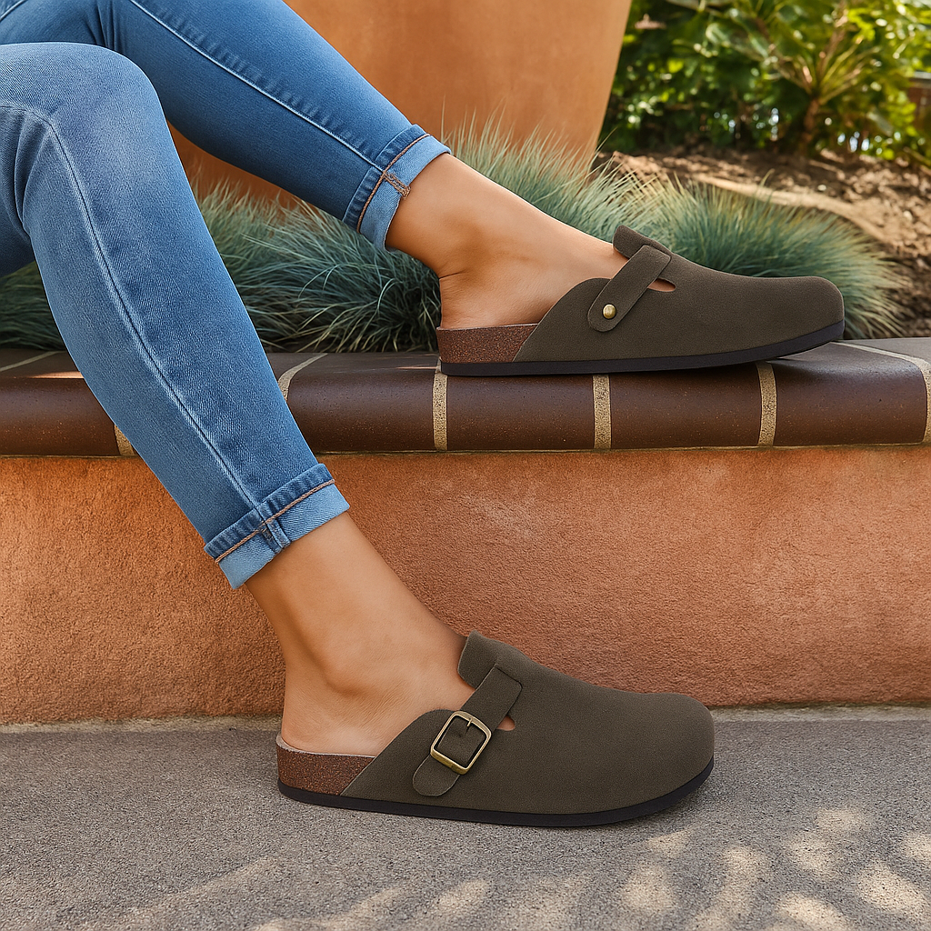 Suede Cork Mule